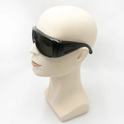 Impact-resistant steel wire metal mesh safety goggles by BACKUPMYFILESNOW.COM® with breathable design for men and women.
