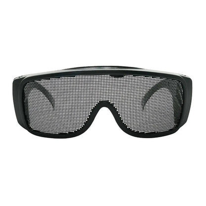 Impact-resistant steel wire mesh safety goggles with breathable design, suitable for men and women, providing shock protection.