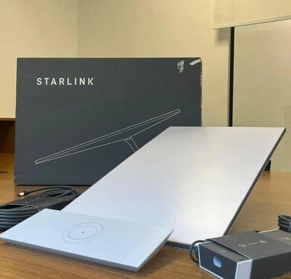 SpaceX Starlink Standard Kit V4 Gen 3 satellite internet kit with dish, router, and Wi-Fi 6 accessories for high-speed low-latency internet.