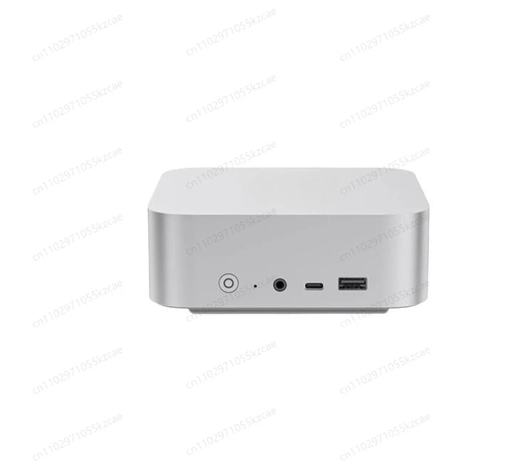 Silver AMD Ryzen 7 mini computer host with game and office design, ultra-quiet operation, compact high-performance desktop by BackupMyFilesNow.com