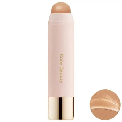 Rare Beauty liquid blush and bronzer set with creamy blush, highlighter, contour, and liquid lipstick in a sleek cosmetic palette.