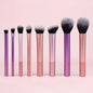 Set of 8 BackupMyFilesNow.com makeup brushes with soft synthetic hair for foundation, blush, and eyeshadow application.