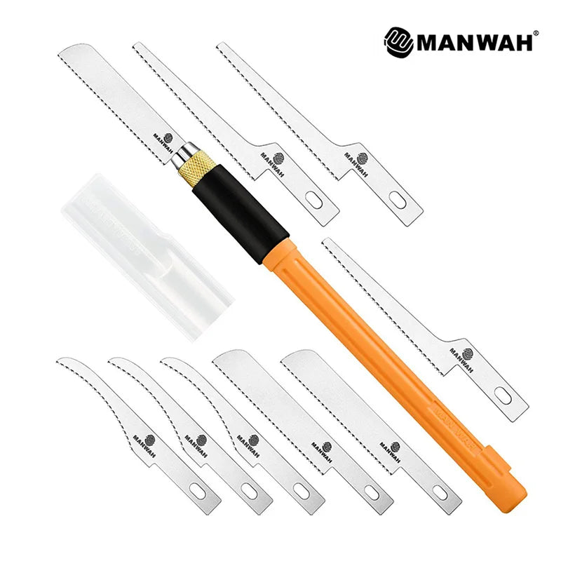 Mini hand saw kit by BackupMyFilesNow.com with 3 craft blades, perfect for hobby and DIY woodworking projects.