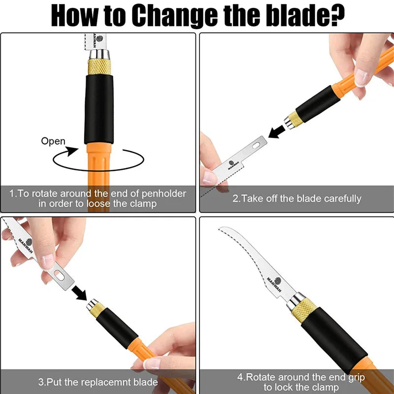 Mini hand saw hobby tool kit with three craft blades, ideal for precise hand cutting in DIY and craft projects.
