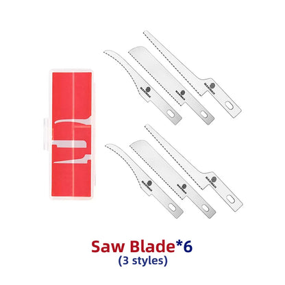 Mini hand saw toolkit with three craft blades from Model Craft Tools, ideal for hobby DIY projects and precise hand cutting.