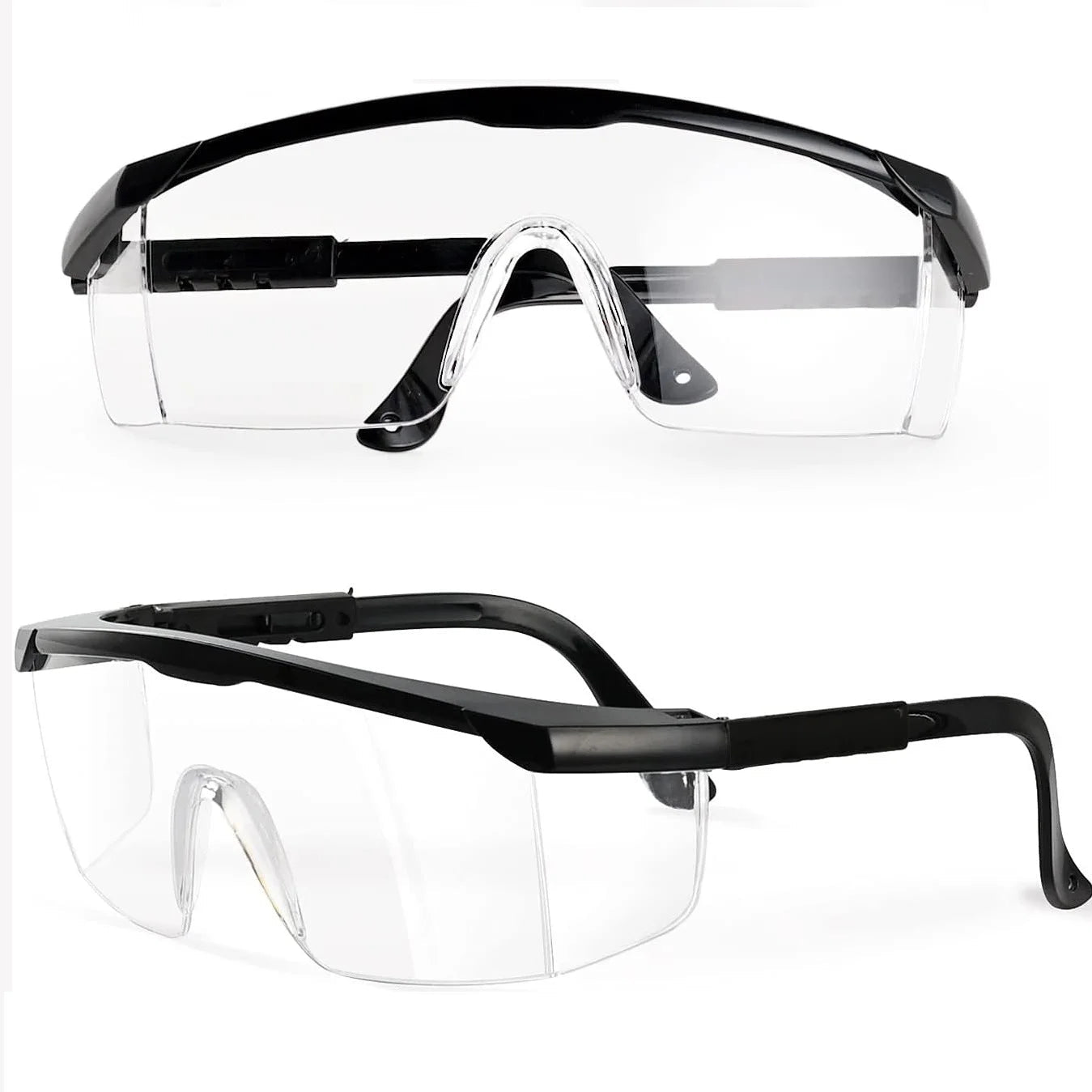 Clear anti-fog safety glasses with over-spec design, ANSI Z87 approved protective eyewear for industrial and lab use.