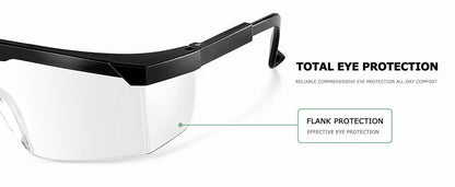 BackupMyFilesNow® clear anti-fog safety glasses with over-spec design, ANSI Z87 approved, wide-vision protective eyewear for industrial use