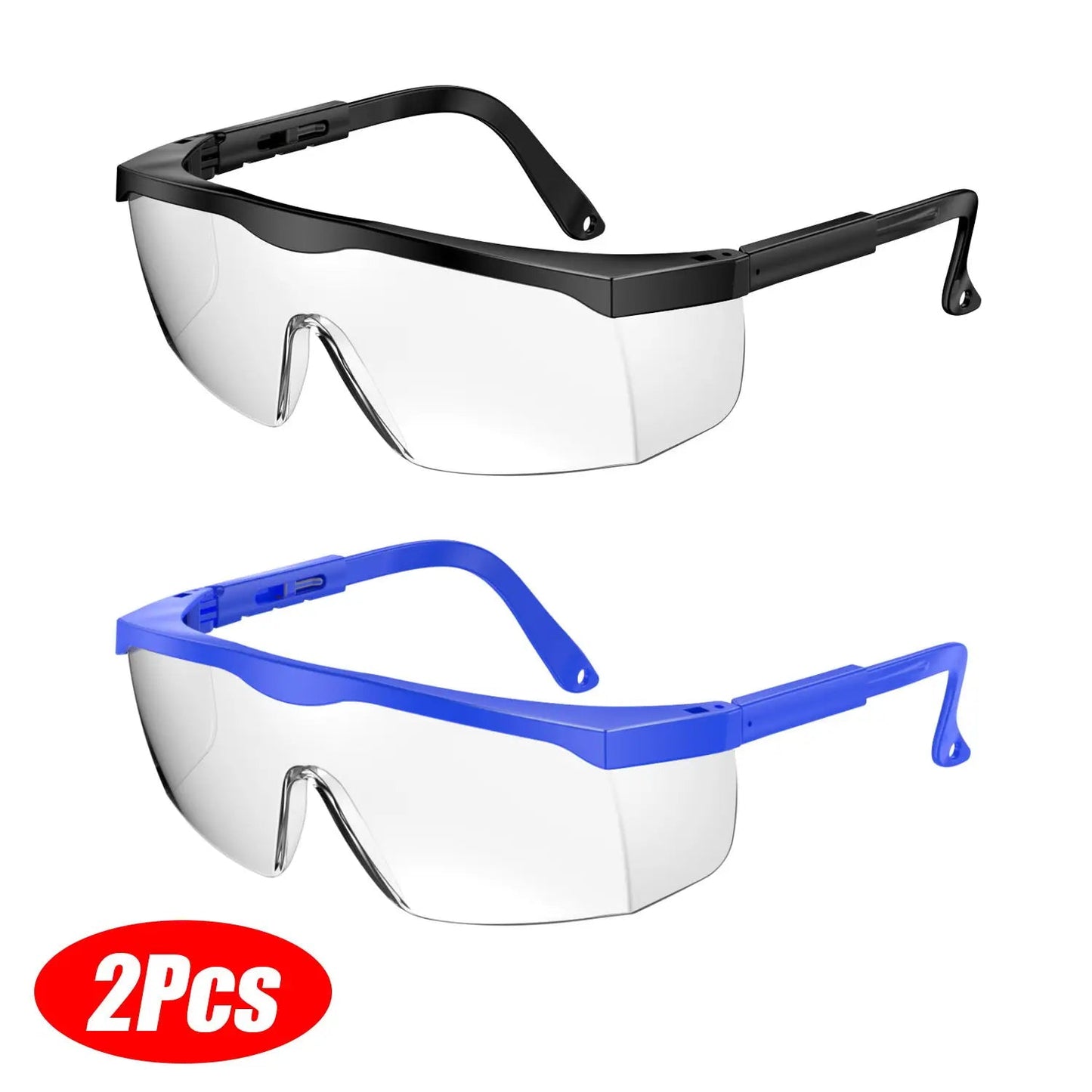 Clear anti-fog safety glasses with over-spec design, ANSI Z87 approved, wide-vision protective eyewear for industrial and lab use.