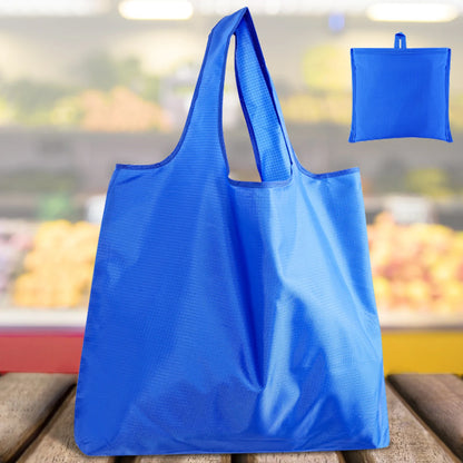 Set of four reusable foldable shopping bags from BackupMyFilesNow.com, washable, lightweight, eco-friendly grocery tote packs