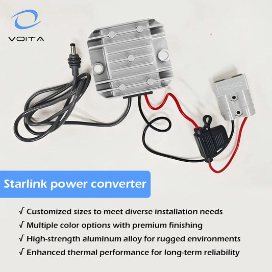 BackupMyFileSNOW® Starlink Mini 12V Adapter waterproof step-up converter with Anderson plug for RV, marine, and off-grid use.