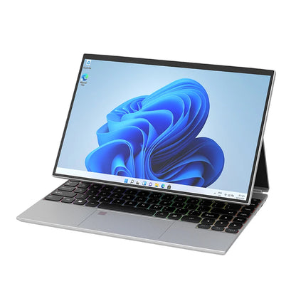14-inch BackupMyFilesNow.com silver 2-in-1 tablet and laptop with IPS touch screen, Intel N95, 16GB RAM, 512GB SSD, Windows 11 Pro