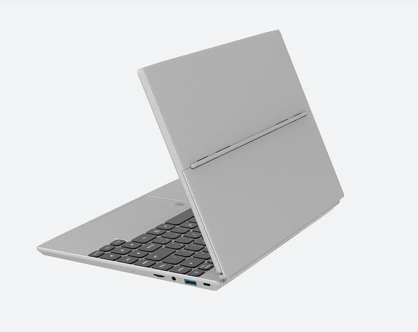 Silver 14-inch tablet PC with 1900x1200 IPS touch screen, Intel N95 quad-core, 16GB RAM, 512GB SSD, running Windows 11 Pro.