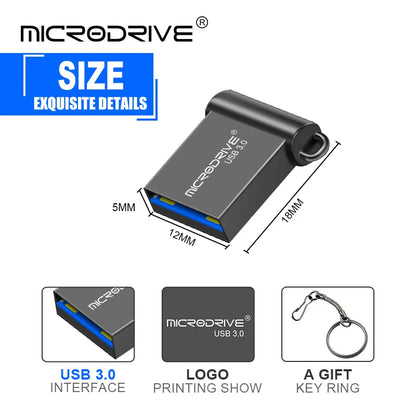 Silver BackupMyFilesNow USB 3.0 flash drive with 128GB storage, compact design, high-speed data transfer, suitable for portable storage.