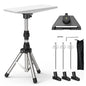 Silver 8-inch Starlink Mini tripod mount with adjustable tilt and height for satellite setup, featuring Ethernet port and stand bracket.