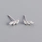 Sterling silver geometric water drop zircon earrings for women, stylish fashion metal wind stack earrings by Hainon.