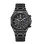 Men's moon phase watch by BACKUPMYFILESNOW.COM® with multifunctional dial showing date, time, and lunar cycle details.