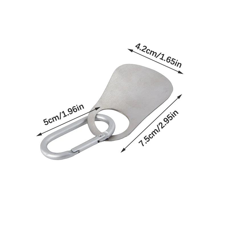 Stainless steel spoon shoehorn with carabiner, 7.5cm long, professional shoehorn and shoe lifting tool for easy footwear assistance