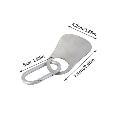Stainless steel spoon shoehorn with carabiner, 7.5cm long, professional shoehorn and shoe lifting tool for easy footwear assistance