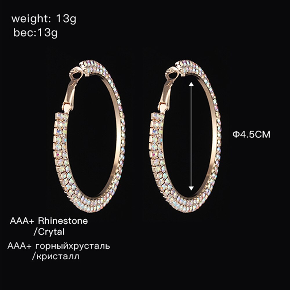 Luxury round crystal hoop earrings for women with sparkling crystal embellishments, stylish jewelry by BACKUPMYFILESNOW.COM®.