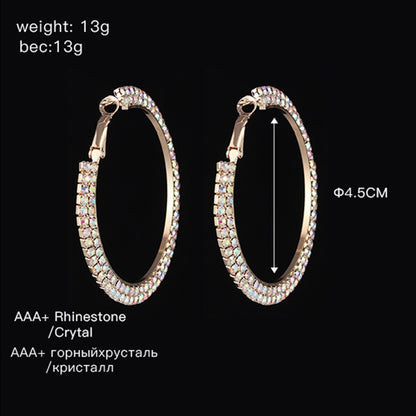 Luxury round crystal hoop earrings for women with sparkling crystal embellishments, stylish jewelry by BACKUPMYFILESNOW.COM®.
