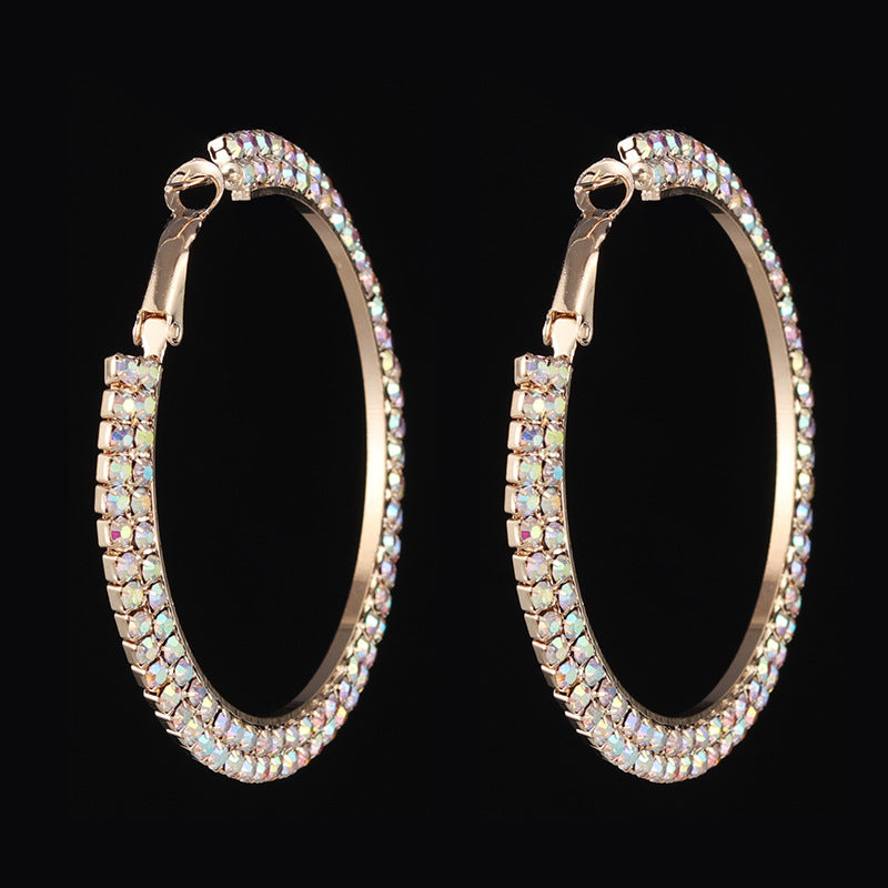 Luxury round crystal hoop earrings for women featuring sparkling crystals and a sleek gold-tone finish by BACKUPMYFILESNOW.COM®.