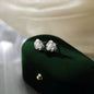 Sterling silver Camellia stud earrings with pearls, elegant women’s autumn jewelry, trendy luxury high-end accessories