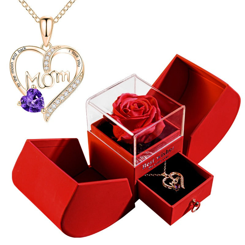 Silver heart necklace in a Christmas gift box set from BACKUPMYFILESNOW.COM®, perfect for holiday gift-giving.