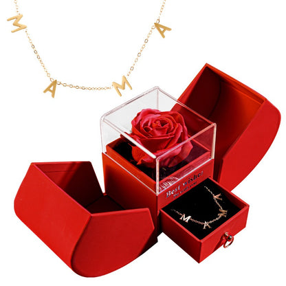 Silver heart necklace from BACKUPMYFILESNOW.COM® in a Christmas gift box set, perfect for Mom or special occasions.