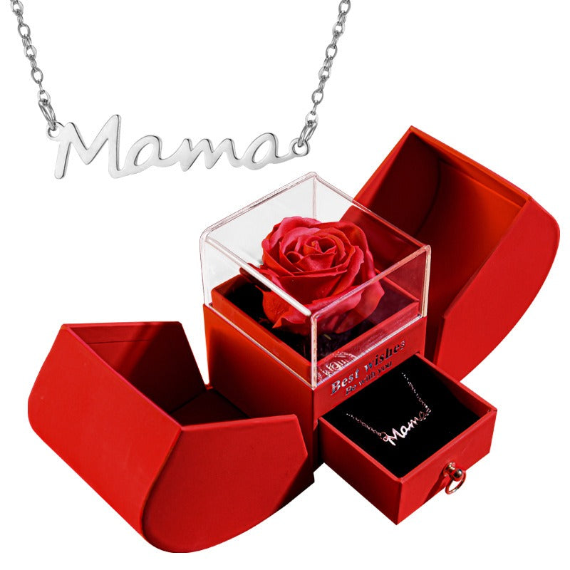 Silver heart necklace from BACKUPMYFILESNOW.COM® in a Christmas gift box set, perfect for moms and holiday gifting.