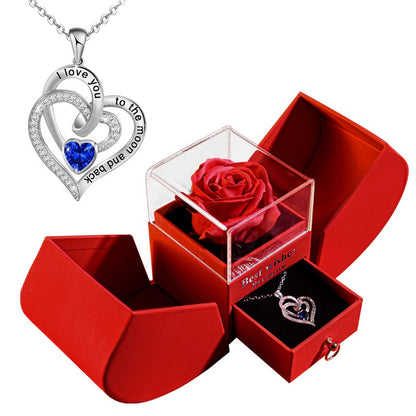 Silver heart necklace gift box set by BACKUPMYFILESNOW.COM® featuring a Mom-themed Christmas necklace, perfect for holiday gifting.