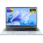 Silver 14.1-inch Windows 11 Pro laptop with Intel Atom A3950, 12GB RAM, 2TB SSD, and 1080p HD display for office and study.