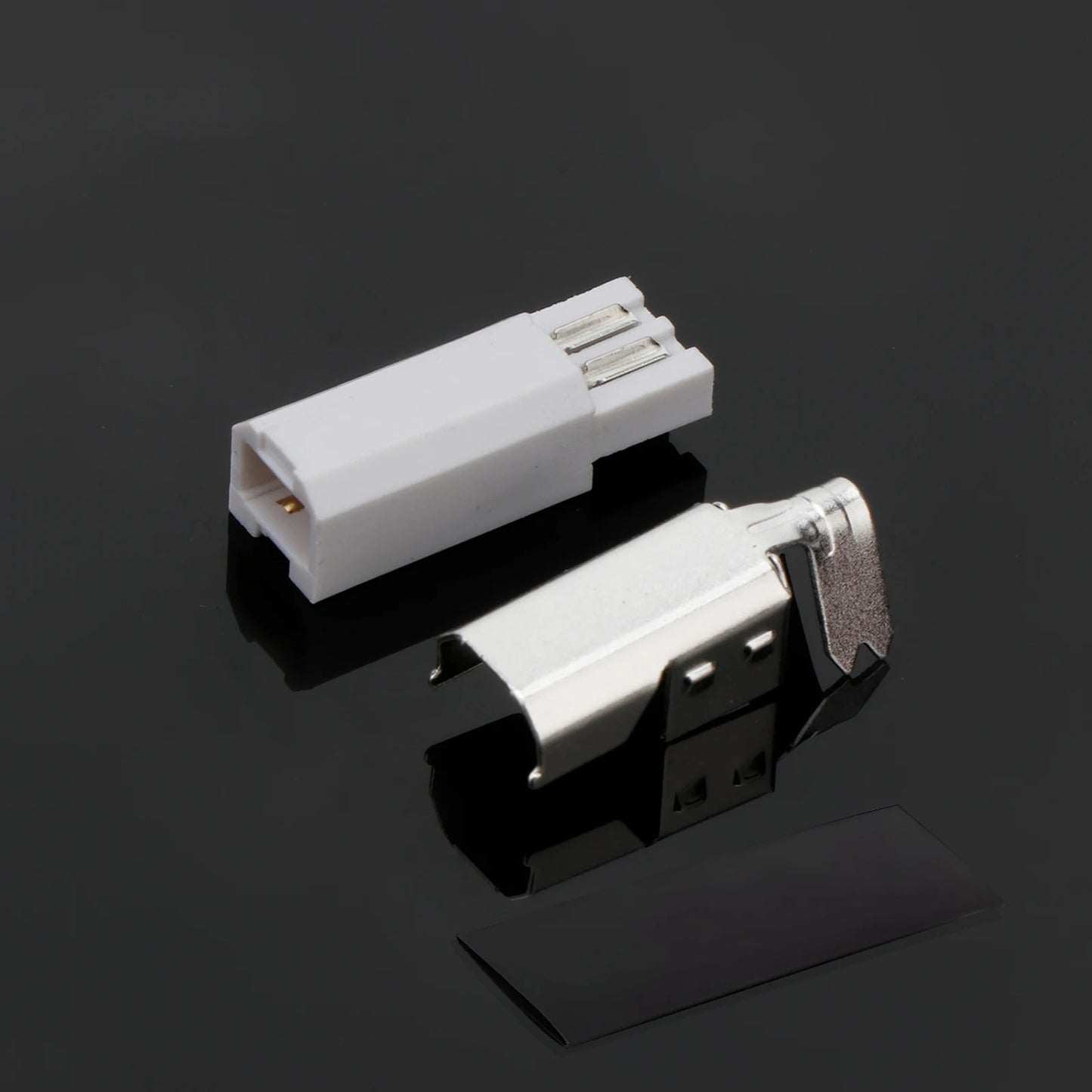 Silver-plated USB A and USB B Hi-End audio USB connector set for DIY USB cable and interface terminals.