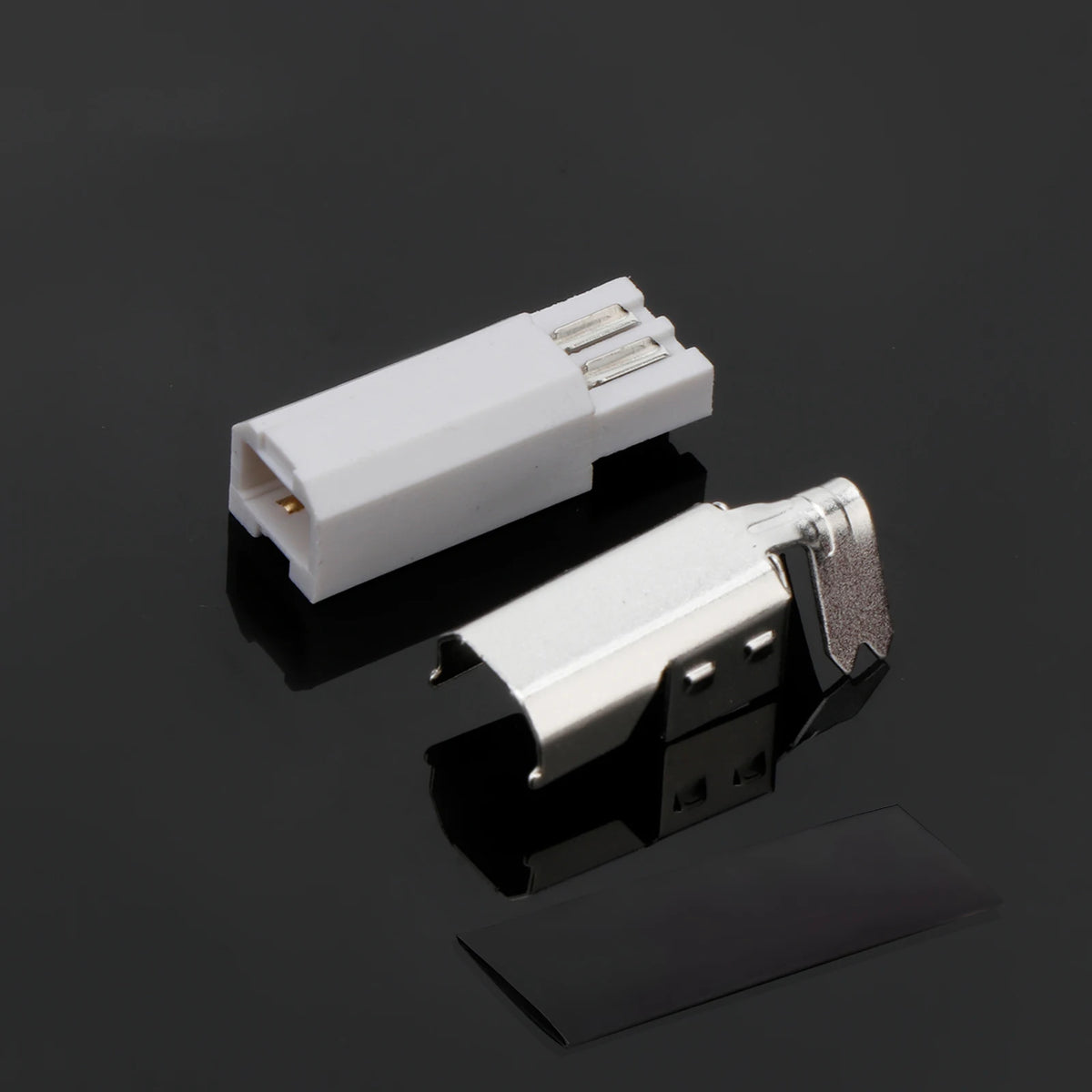Silver-plated USB A and USB B Hi-End audio USB connector set for DIY USB cable and interface terminals.