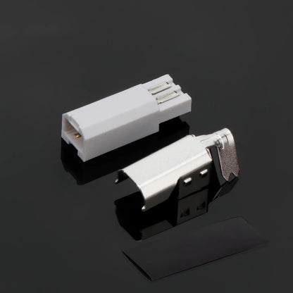 Silver-plated USB A and USB B Hi-End audio USB connector set for DIY USB cable and interface terminals.