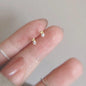 925 silver stud earrings with round cubic zirconia, minimalist small needle design, perfect gift for her