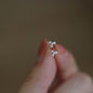 925 silver needle small stud earrings with round cubic zirconia, minimalist design, perfect gift for her.