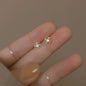925 silver needle small round cubic zirconia stud earrings, minimalist jewelry for women, simple elegant gift idea