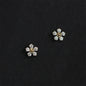 925 silver stud earrings with round cubic zirconia, minimalist small needle design, perfect gift for her