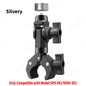 Silver adjustable pole clamp adapter mount for Starlink Mini, compatible with RVs, yachts, and campers, by BACKUPMYFILESNOW.COM®.