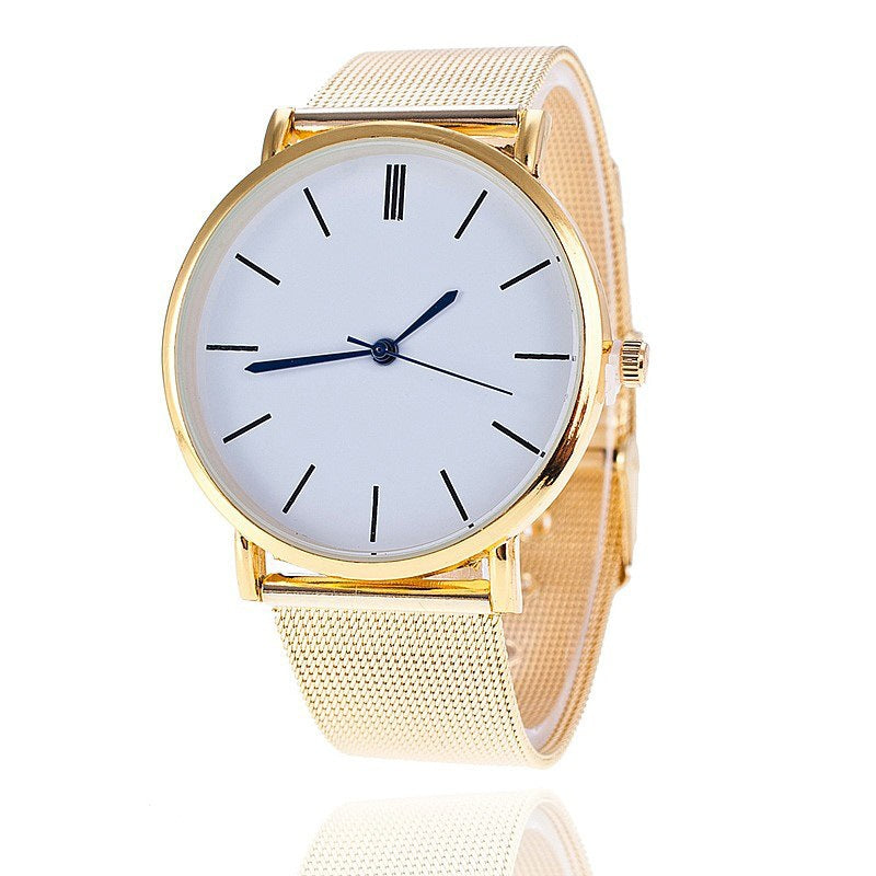 Silver quartz business watch with sleek design and analog display, showcasing a professional timepiece for formal and office wear.