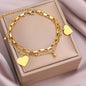 Couple's bracelet with double heart vintage design featuring intertwined hearts, crafted with elegant metal for a romantic look.