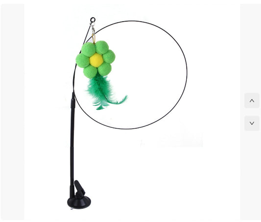 Cat Sucker Teaser Toy with a single stem flower design, designed to entertain and engage cats during playtime.