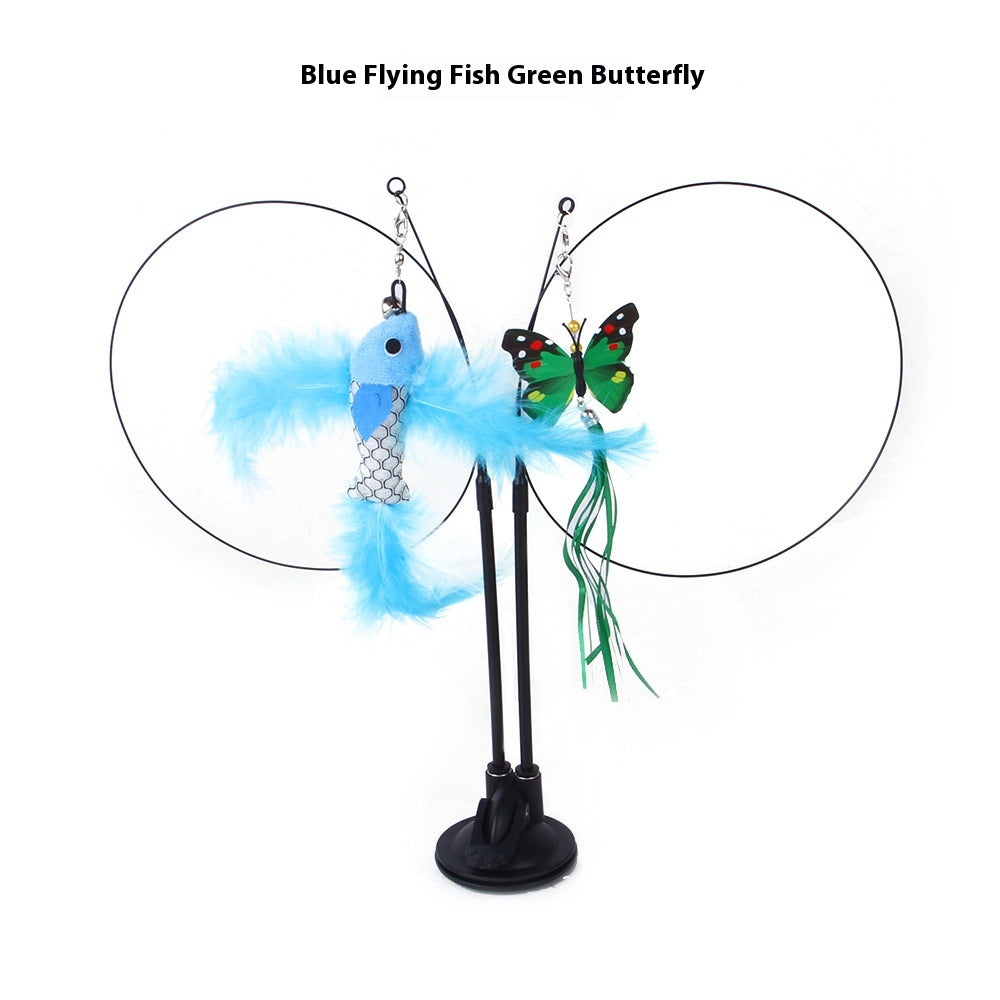 Cat Sucker Teaser Toy with single stem flower design, designed to entertain cats with a fun, colorful interactive play item.
