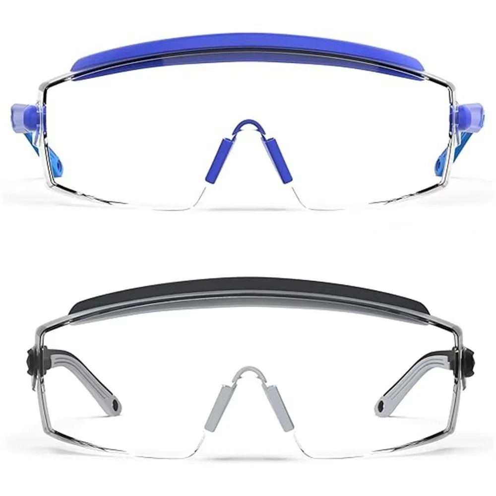 Sky blue BACKUPMYFILESNOW.COM® anti-fog dust safety goggles with adjustable frame, UV blocking, impact-resistant eye protection for surgery