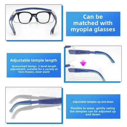 Sky blue anti-fog dust safety goggles with adjustable frame, impact-resistant UV protection for eye safety during surgeries and splashes.