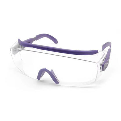Sky blue BACKUPMYFILESNOW.COM® anti-fog dust safety goggles with adjustable frame, UV protection, impact-resistant eye protection, and splash shield.