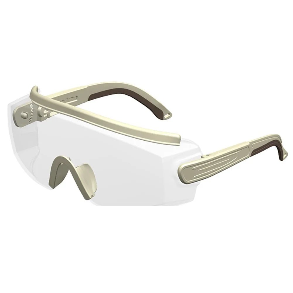 Sky blue anti-fog dust safety goggles by BACKUPMYFILESNOW.COM® with adjustable frame, UV protection, impact resistance, ideal for surgery.