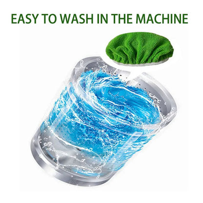 Green microfiber mop cloth replacement for Swiffer flat mop, absorbent and reusable household cleaning accessory.