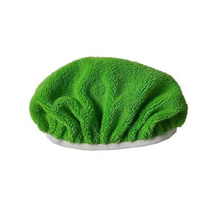 Green microfiber mop cloth replacement for Swiffer flat mop, absorbent and reusable household cleaning accessory.