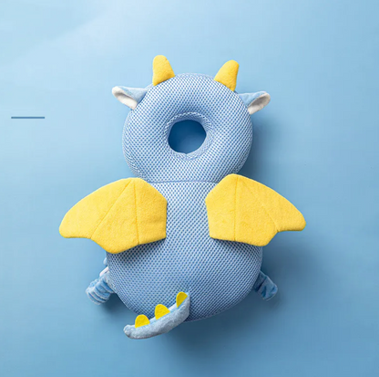 Toddler head protection pad by BackupMyFilesNow.com with soft net-style design and powder-colored cushioning.